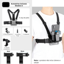 Suporte de peito ajustável para telefones celulares e câmeras GoPro para peito de motocicleta e bicicleta