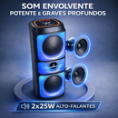 Caixa de Som Bluetooth Portátil 50W TWS Graves Potentes à Prova d’Água para Festa Praia e Viagem