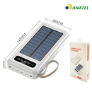 Carregador Portátil Solar 20000mAh com Cabos Embutidos e Display Digital Power Bank Universal